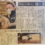 住職見習の福来（ふく）ちゃん新聞デビューしました！